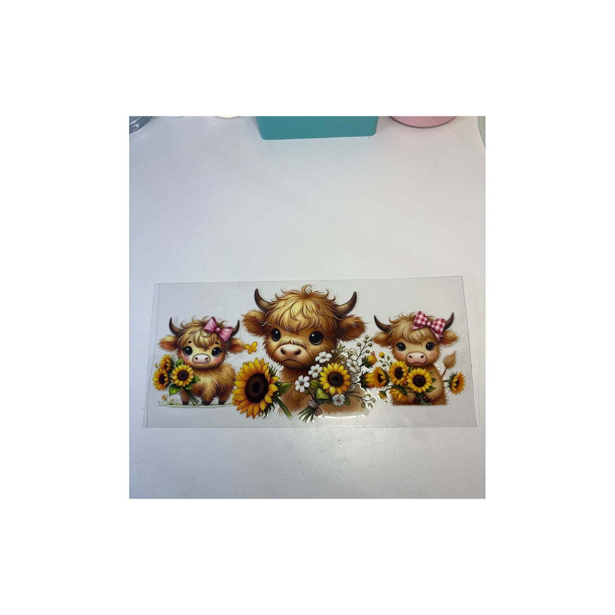 Sunflower Highland Cow Trio
