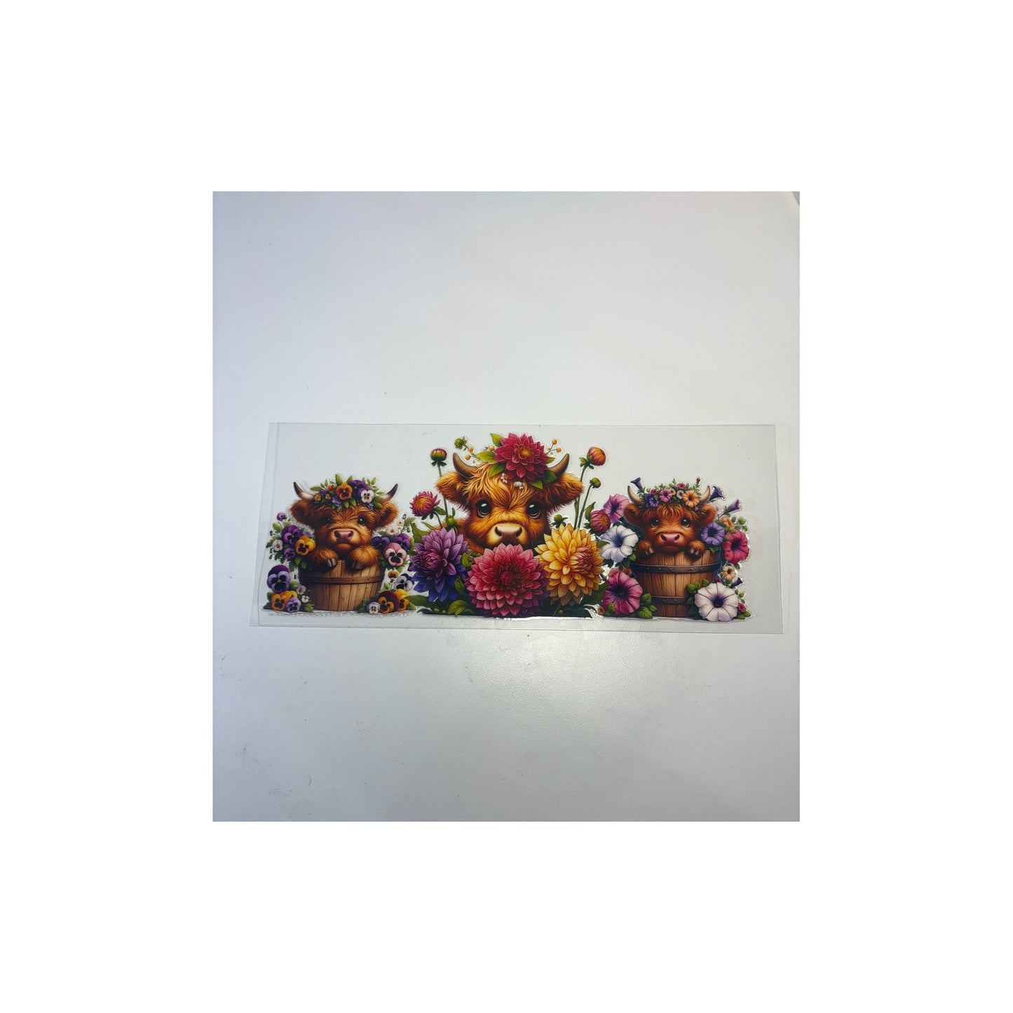 Flower Highland Cow Trio