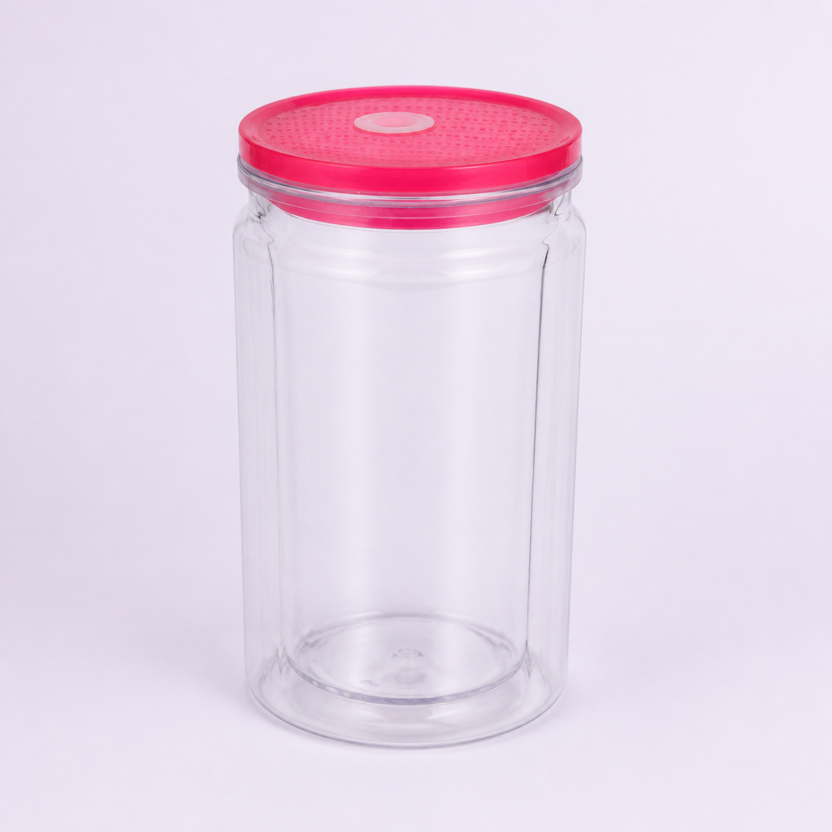 Custom 16oz snow globe cup — Hot pink lid