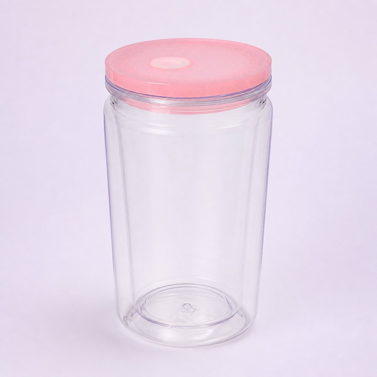 Custom 16oz snow globe cup — Light pink lid