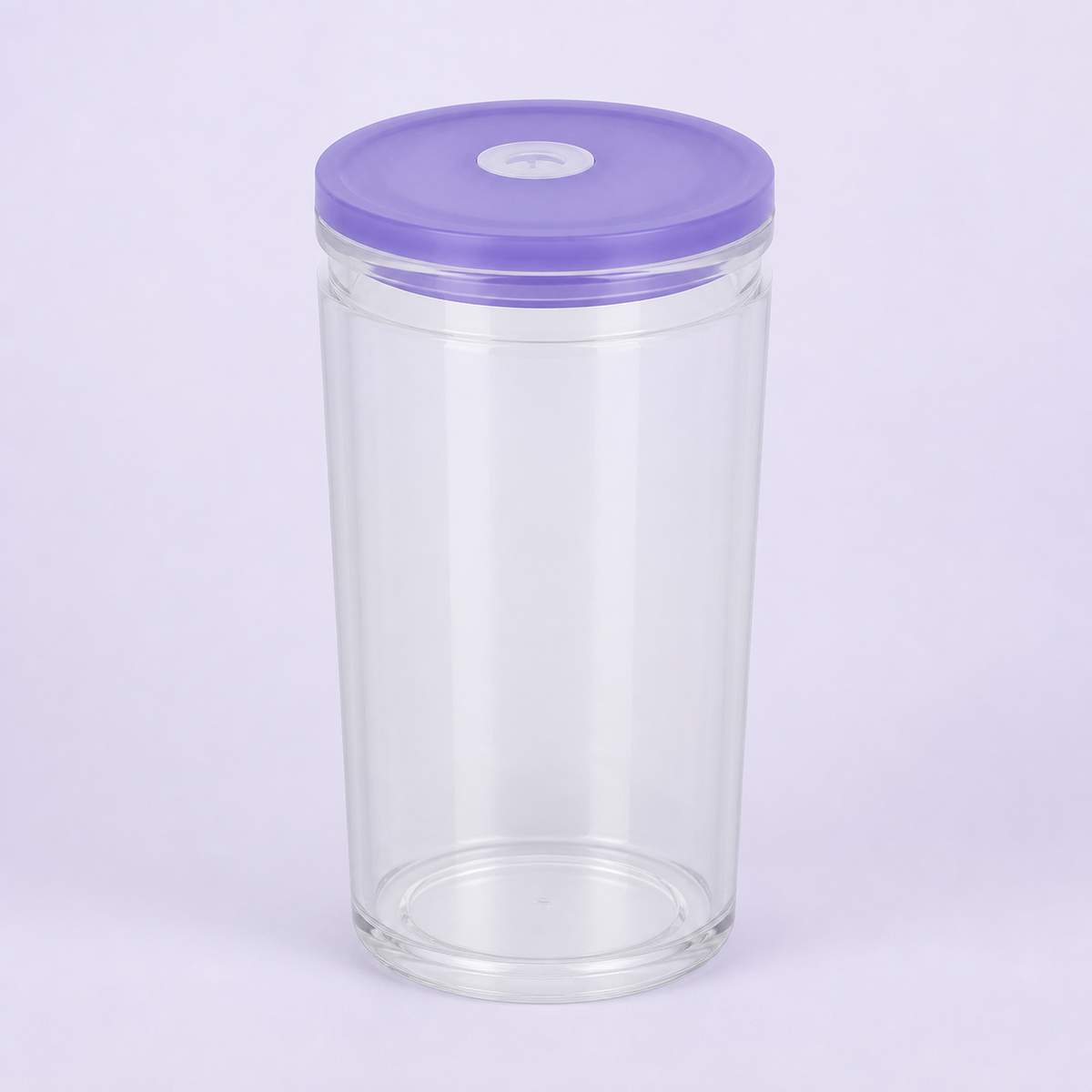Custom 16oz snow globe cup — Purple lid